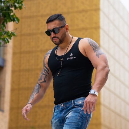 Ribbed Knit Black Vest