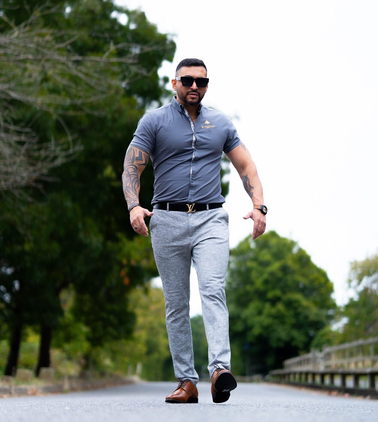 Oxford Short Sleeve Charcoal Grey Shirt
